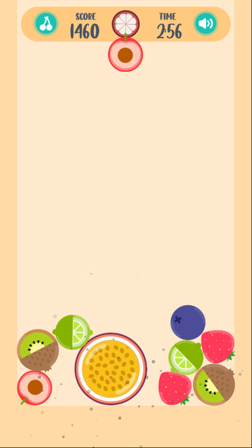 Fruit Watermelon Merge Game Play Screenshot.