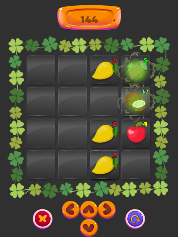 Fruits 2048 Game Play Screenshot.