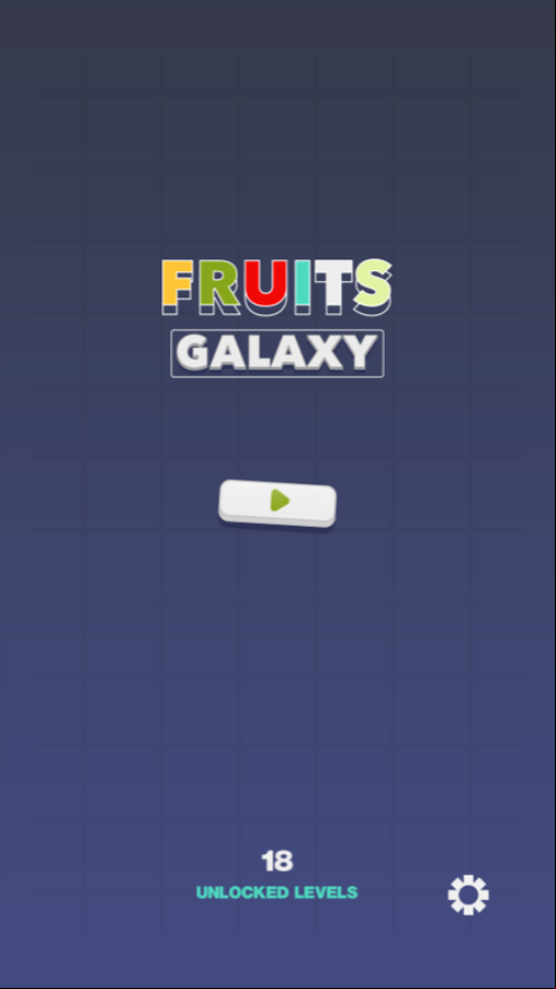 Fruits Galaxy Game Welcome Screen Screenshot.
