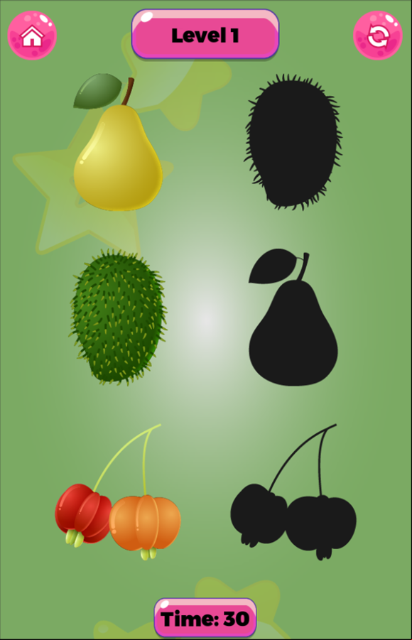 Fruits Matcher Game Level Start Screenshot.