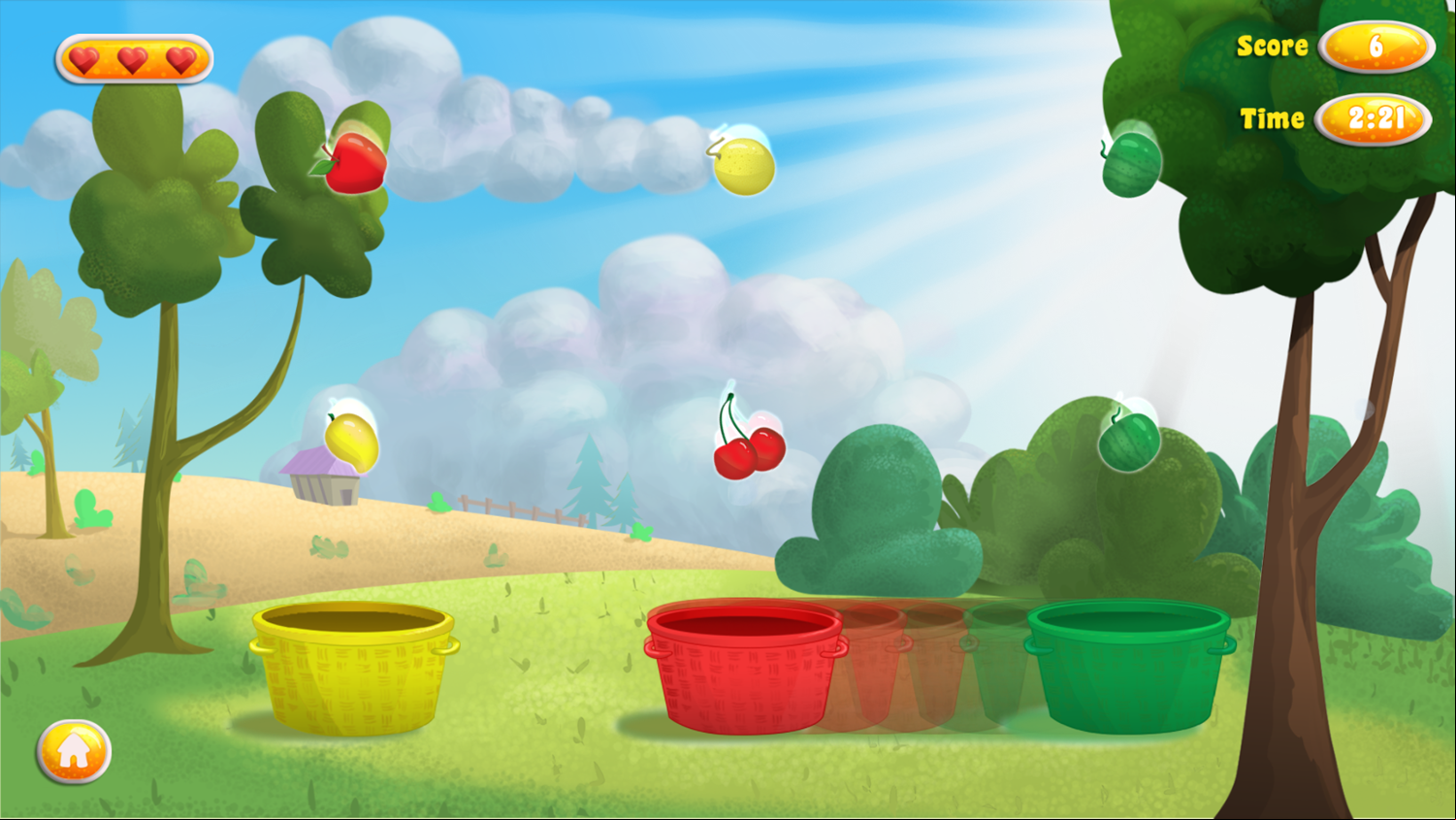 Fruity Baskets Game Play Screenshot.