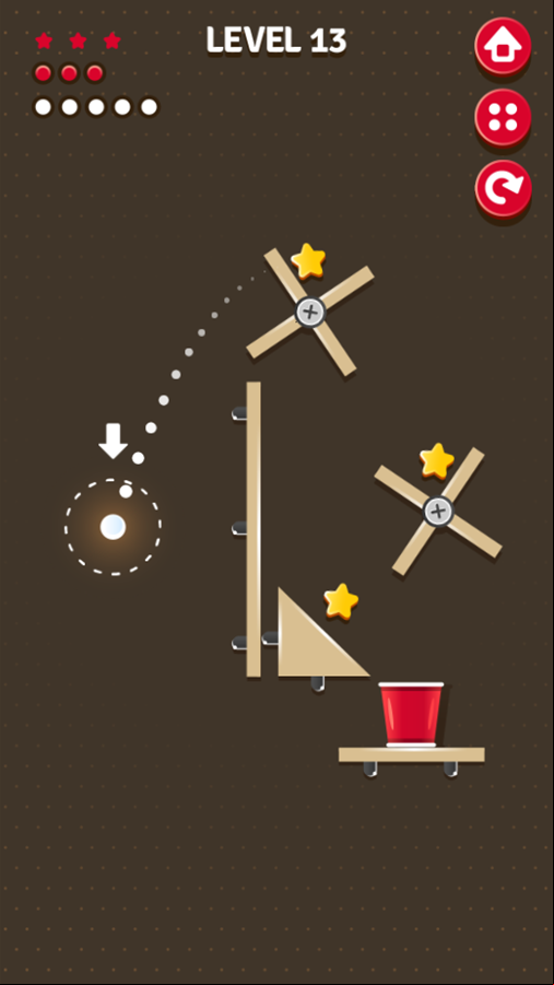 Full Cup Game Level With Rotating Platforms Screenshot.
