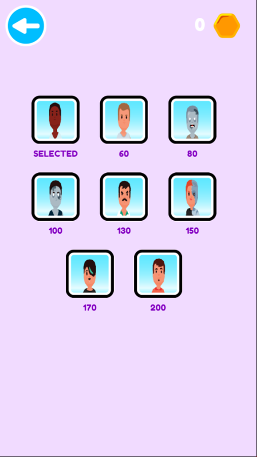 Fun Catch Up 3D Game Character Select Screenshot.
