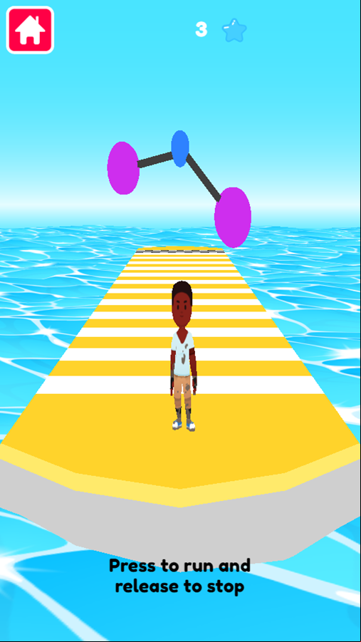 Fun Catch Up 3D Game Level Start Screenshot.