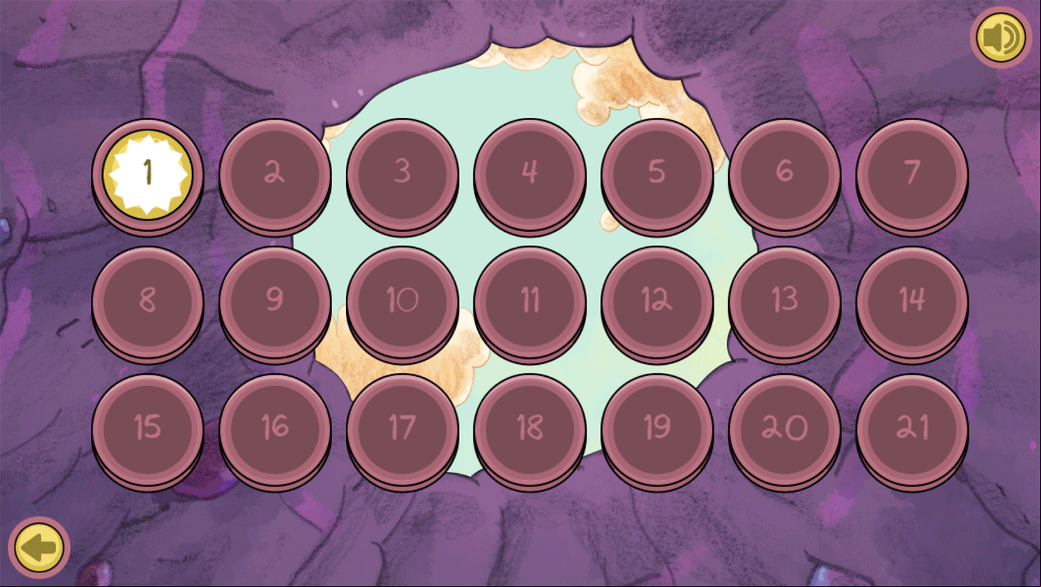 Fungies Spelungies Game Level Select Screenshot.