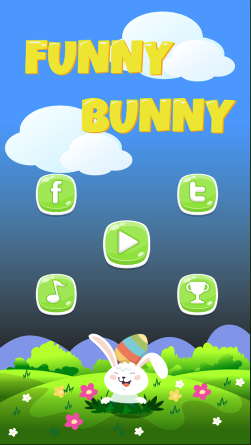 Funny Bunny Game Welcome Screen Screenshot.