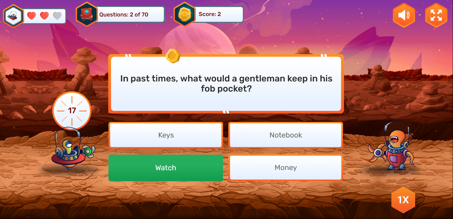 Galactic Geeks Game Answer Screen Screenshot.