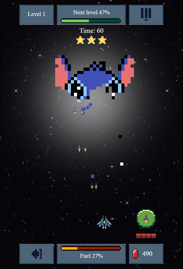 Galactic Pixel Storm Game Play Screenshot.