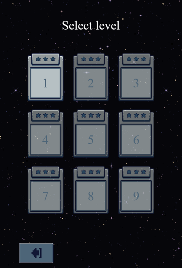 Galactic Pixel Storm Game Select Level Screenshot.