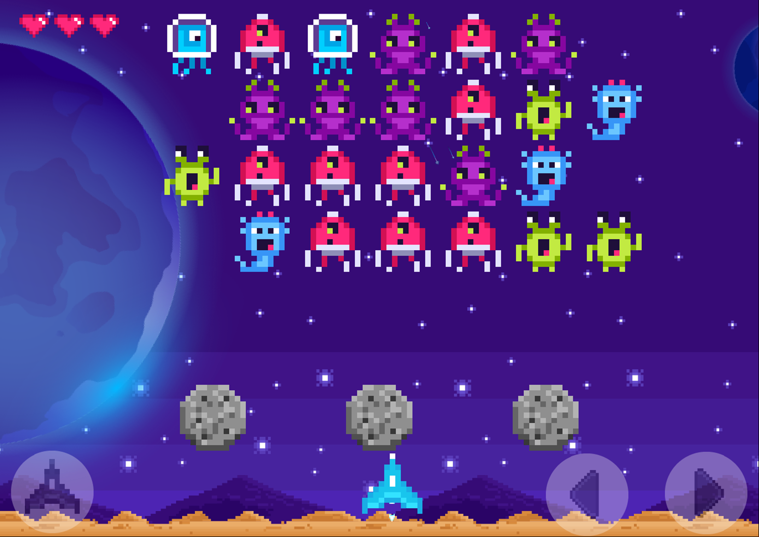 Galaxian Game Welcome Screen Screenshot.