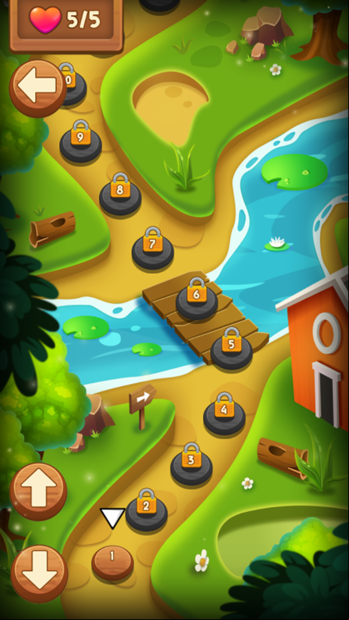 Garden Match Saga Game Level Select Screenshot.