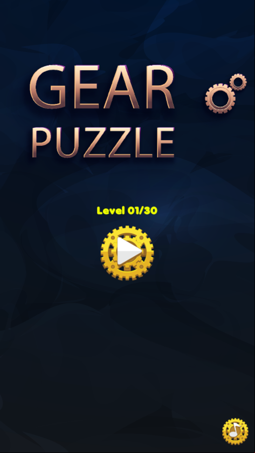 Gear Puzzle Game Welcome Screen Screenshot.