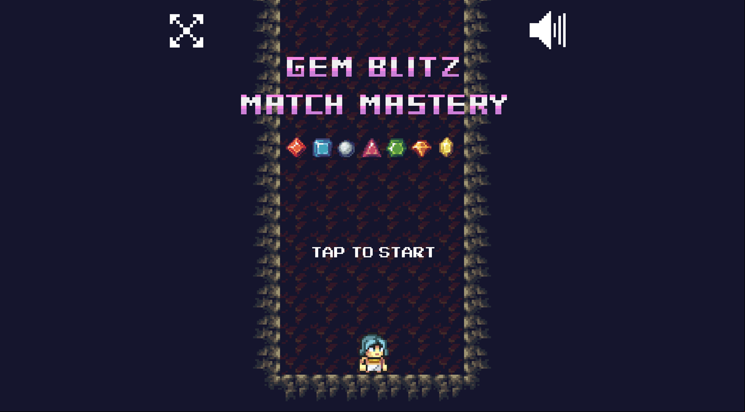 Gem Blitz Match Mastery Game Welcome Screen Screenshot.