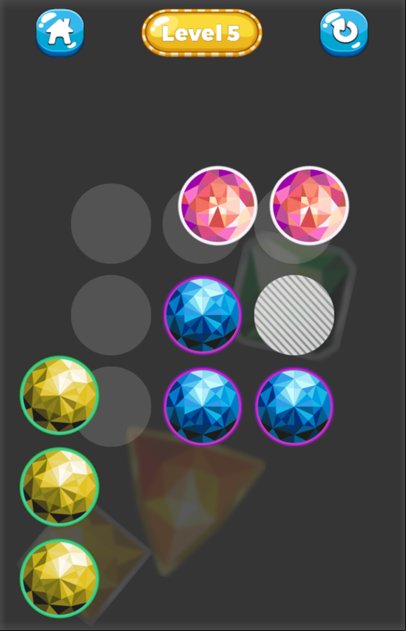 Gem Puzzle Game Level Play Screenshot.