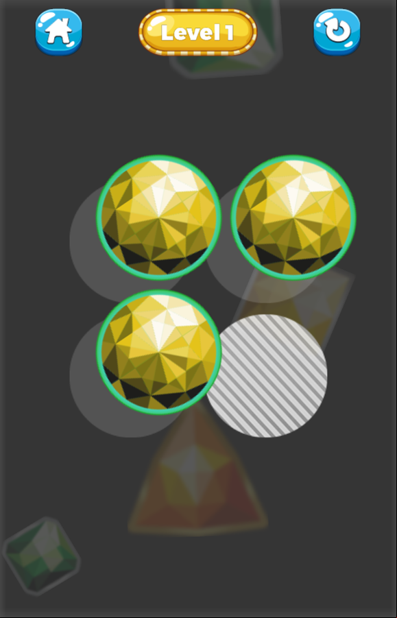 Gem Puzzle Game Level Start Screenshot.