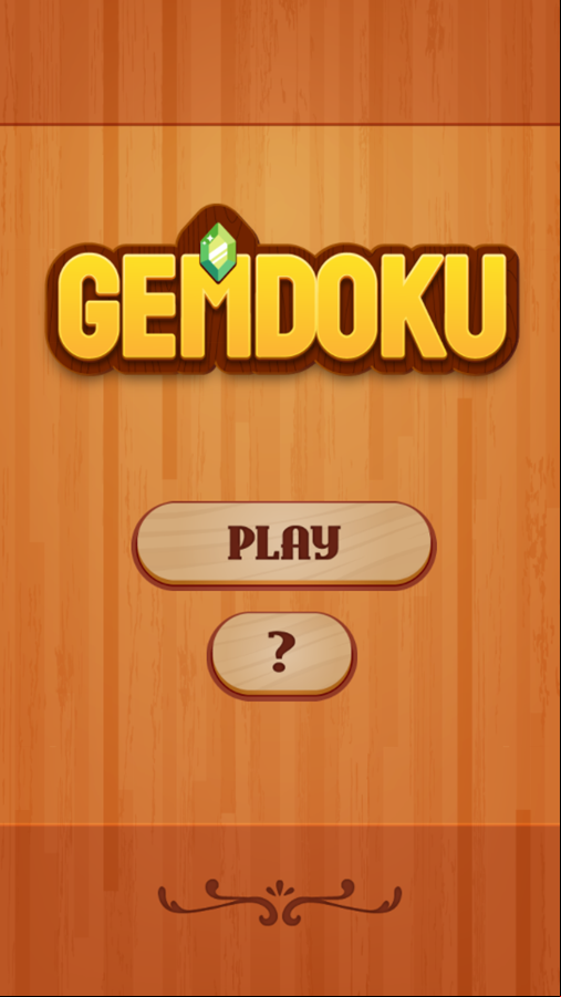Gemdoku Game Welcome Screen Screenshot.