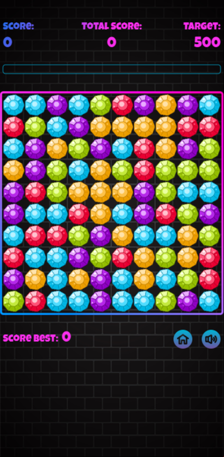 Gems Pop Game Start Screenshot.
