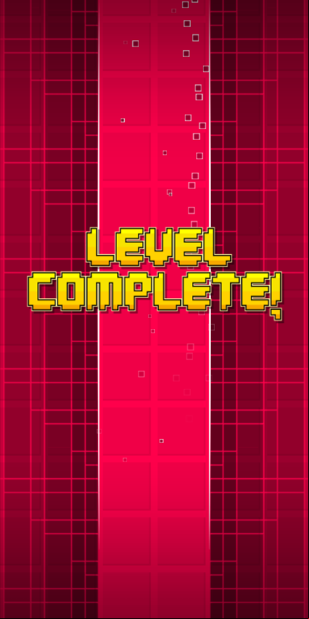 Geometry Go Up Dash Game Level Complete Screen Screenshot.