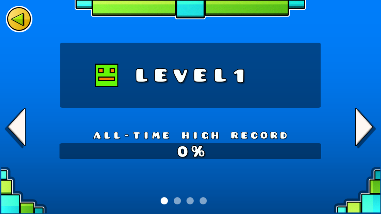 Geometry Jump Game Level Select Screenshot.