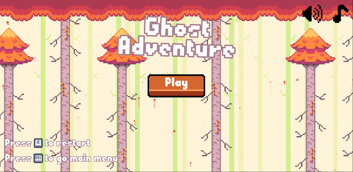 Ghost Adventure Game Welcome Screen Screenshot.