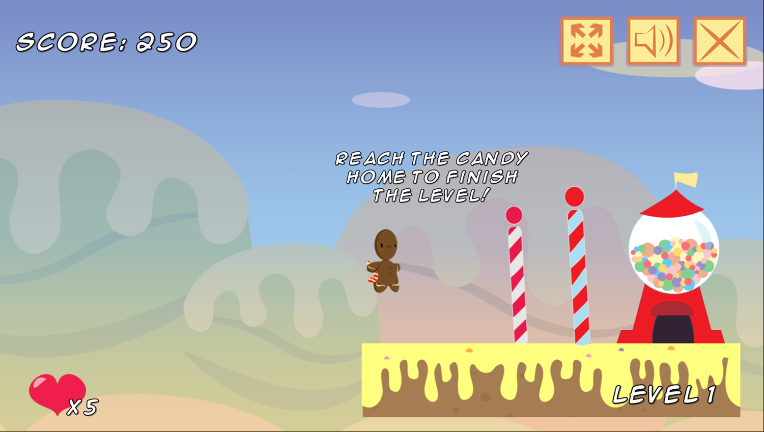 Gingerman Rescue Game Finish Line Screenshot.