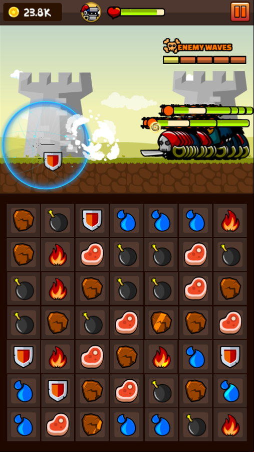 Gladiators Game Equipping a Shield Screenshot.