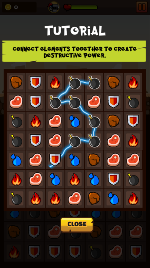 Gladiators Game Tutorial Screen Screenshot.