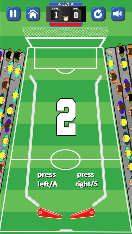 Goal Pinball Game How to Play Screen Screenshot.