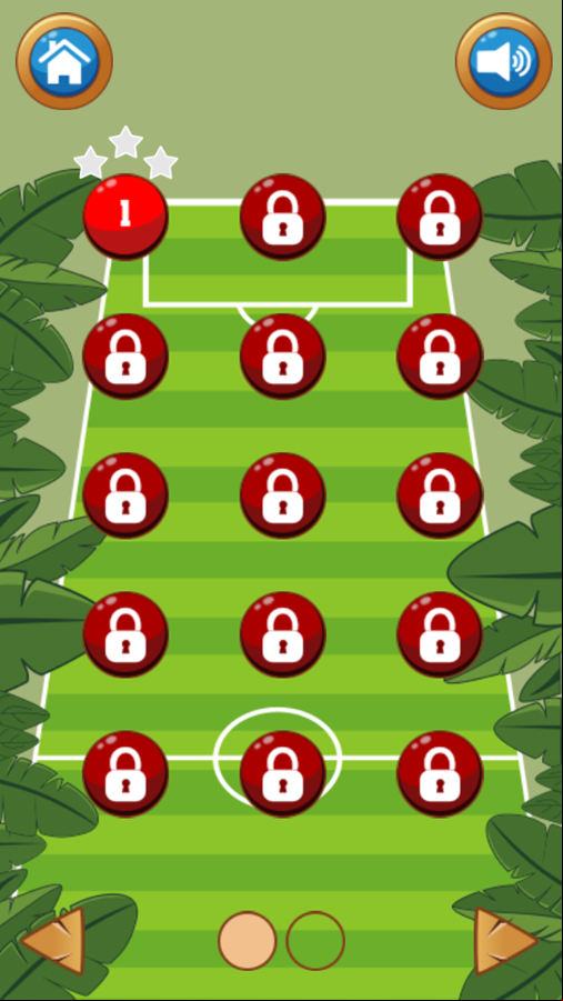 Goal Pinball Jungle Game Level Select Screenshot.