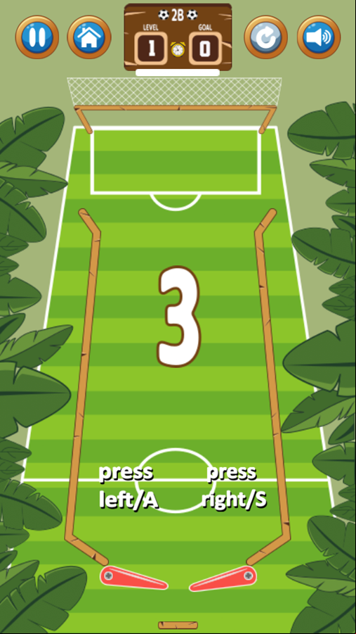 Goal Pinball Jungle Game Level Start Screenshot.