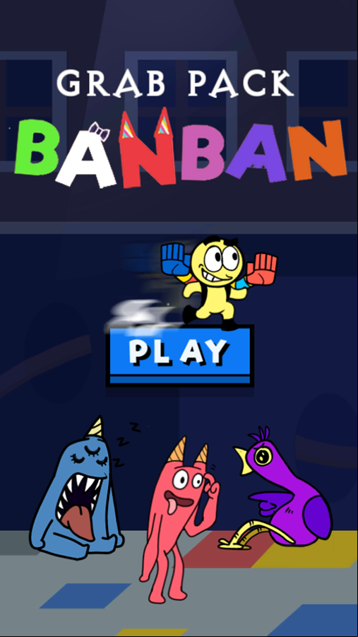 Grab Pack BanBan Game Welcome Screen Screenshot.