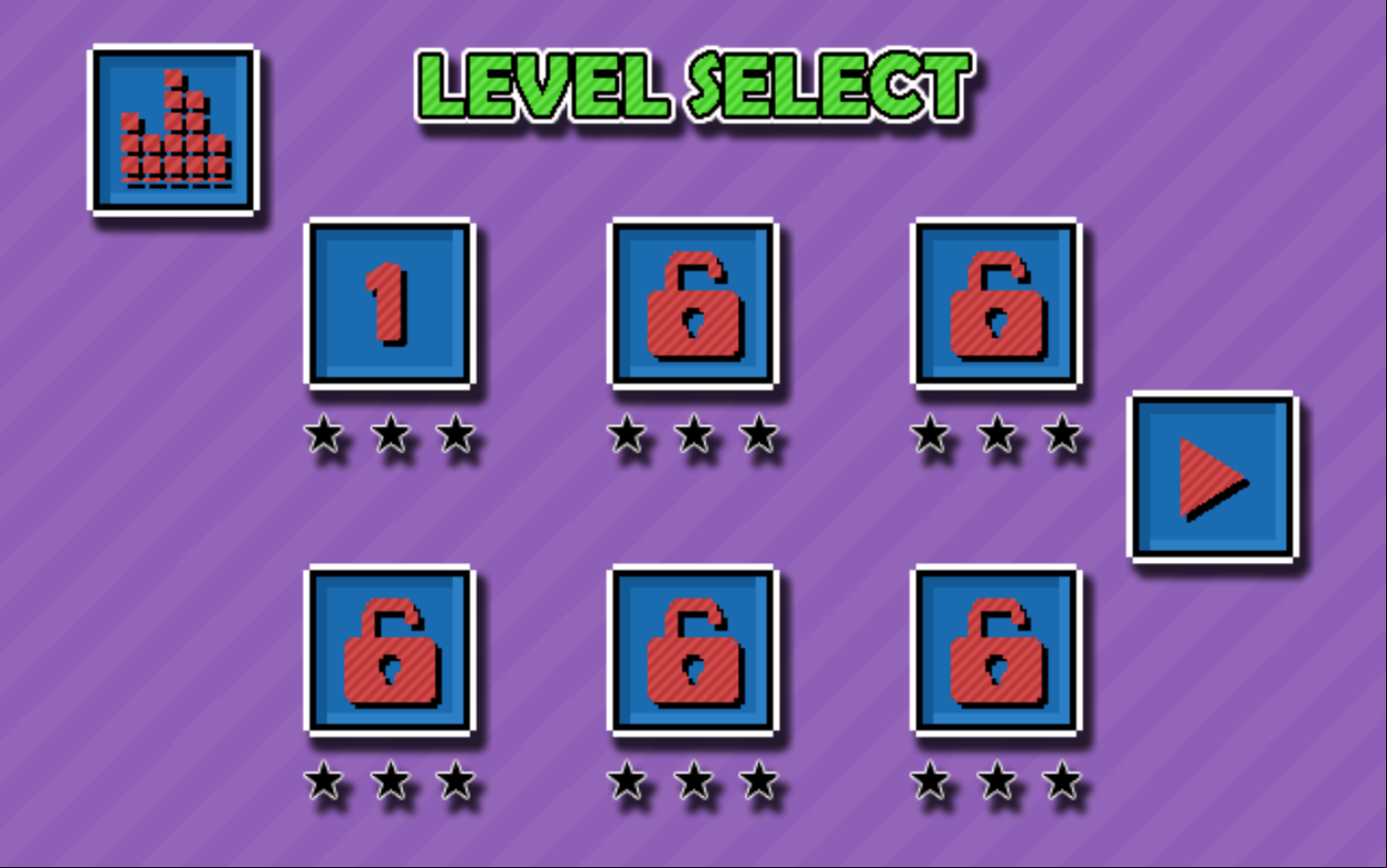 Gravity Run Game Level Select Screenshot.