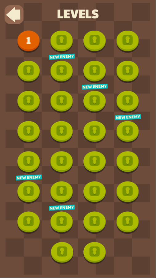 Green Prickle Game Level Select Screenshot.