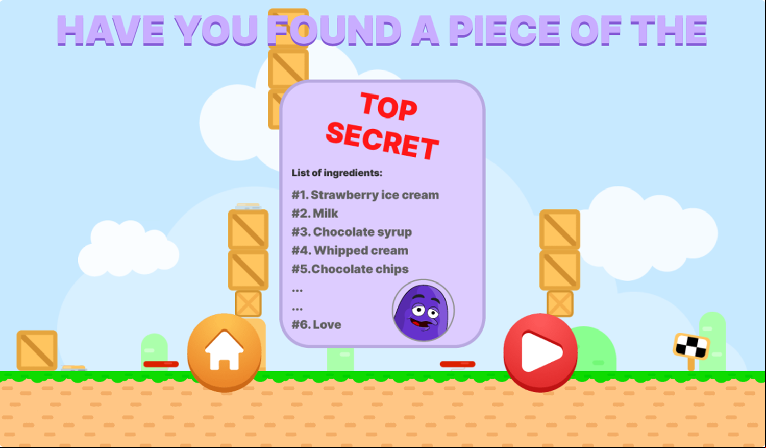 Grimace Shake Game Recipe Complete Screenshot.