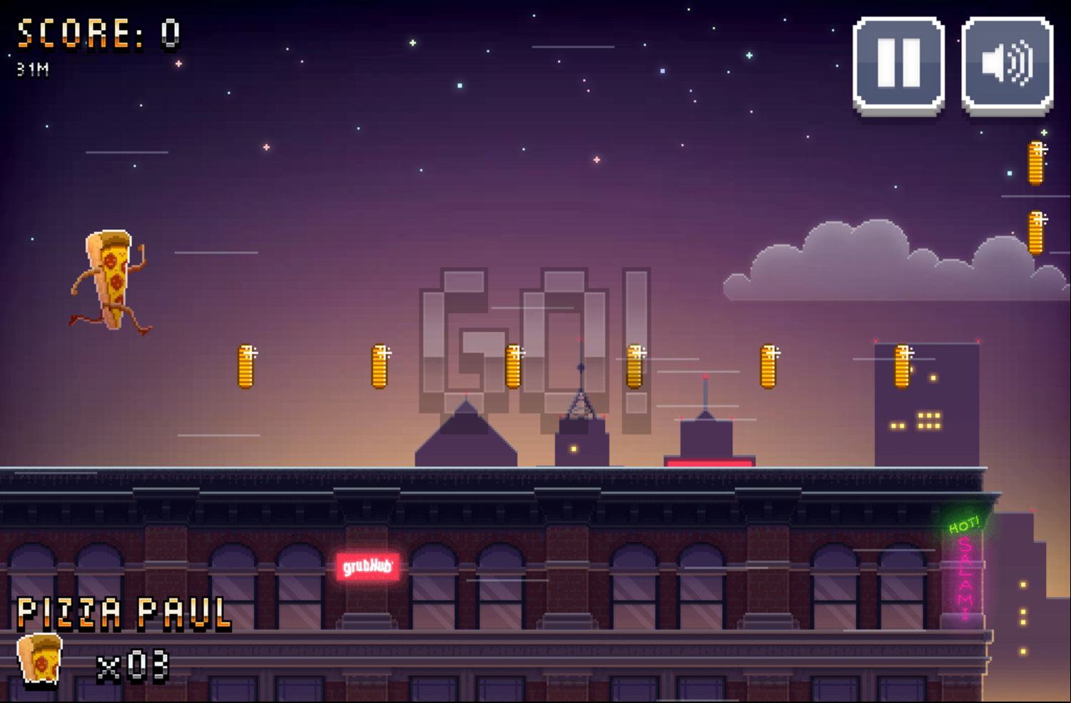 Grub Run Game Start Screenshot.