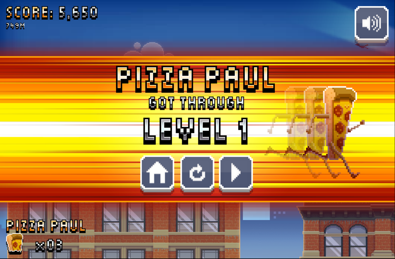 Grub Run Game Level Completed Screenshot.