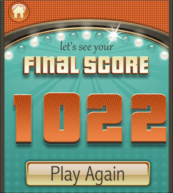 Guess It Game Final Score Screen Screenshot.