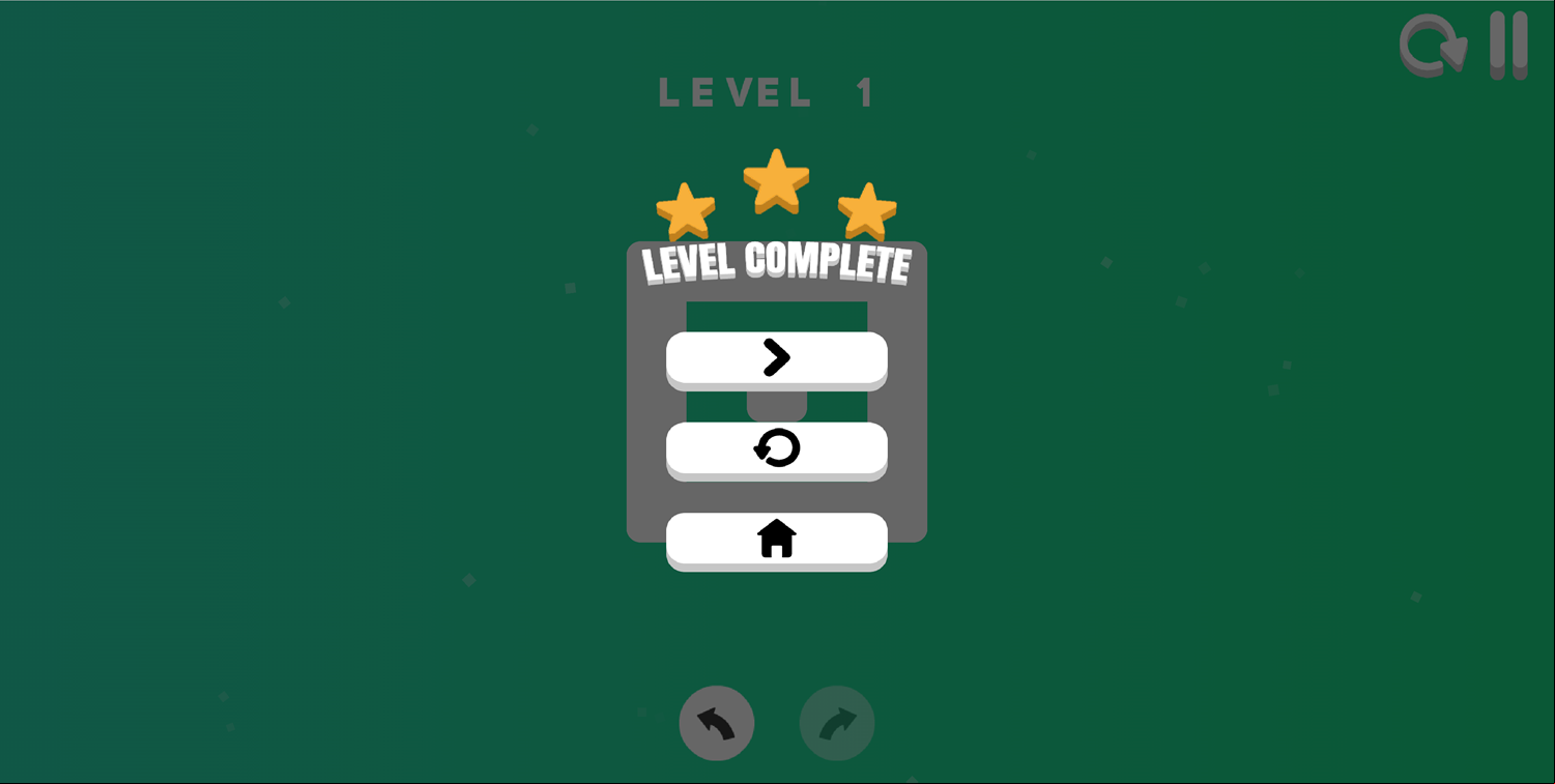Hakabokku Game Level Complete Screen Screenshot.