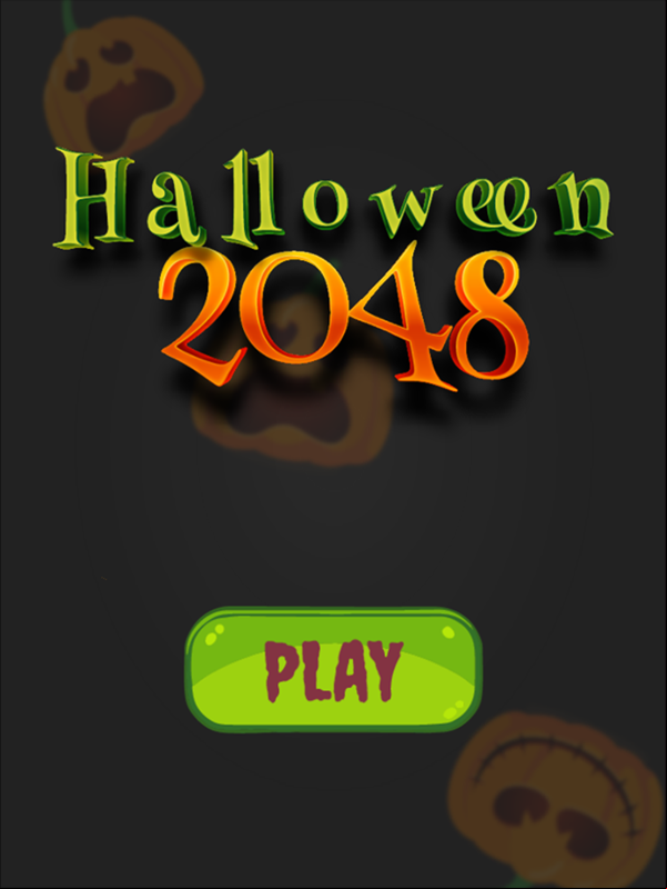 Halloween 2048 Game Welcome Screen Screenshot.