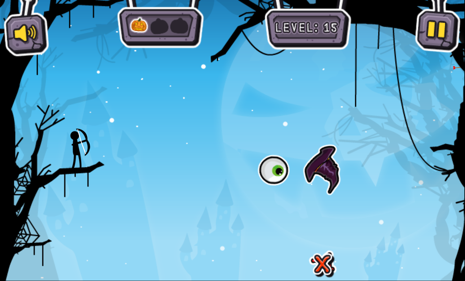 Halloween Archer Game Target Missed Screenshot.