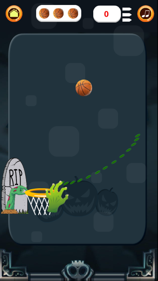 Halloween Basketball Game How To Play Screenshot.