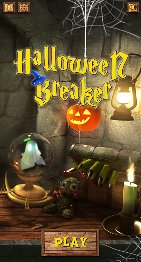 Halloween Breaker Game Welcome Screen Screenshot.