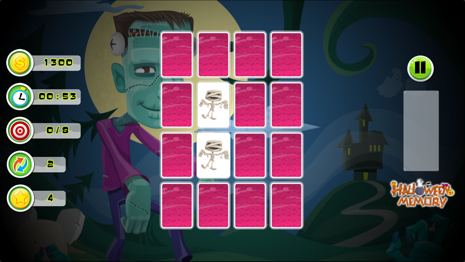 Halloween Memory Game Next Level Screenshot.