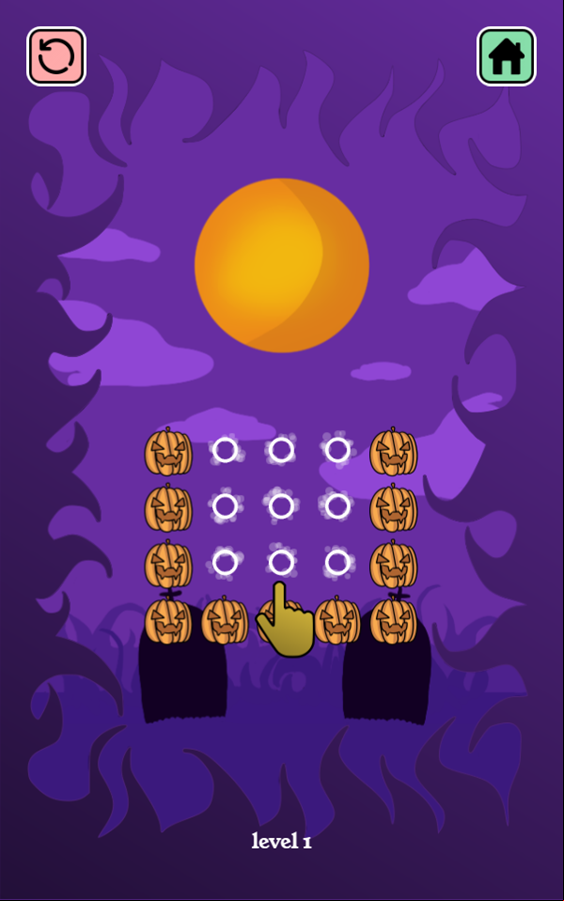 Halloween Monster Puzzle Game Level Play Screenshot.
