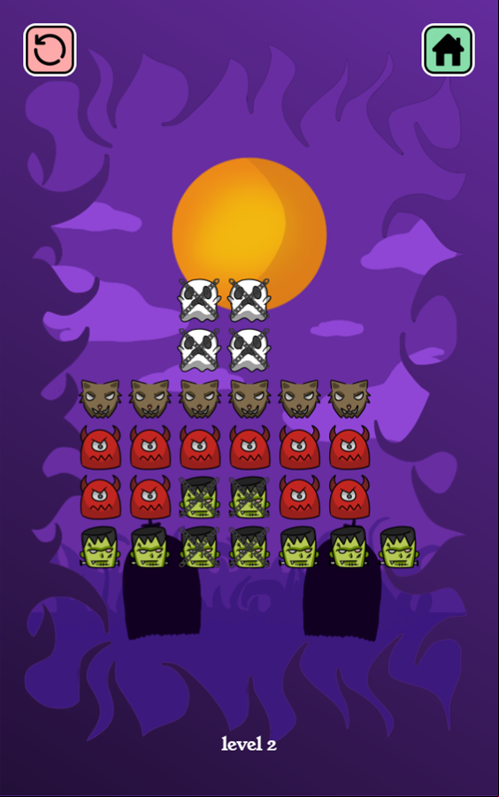 Halloween Monster Puzzle Game Next Level Screenshot.