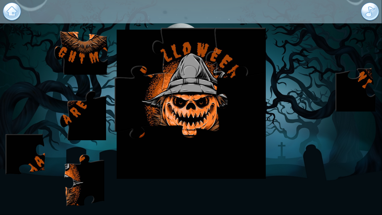 Halloween Puzzles Game Play Screenshot.