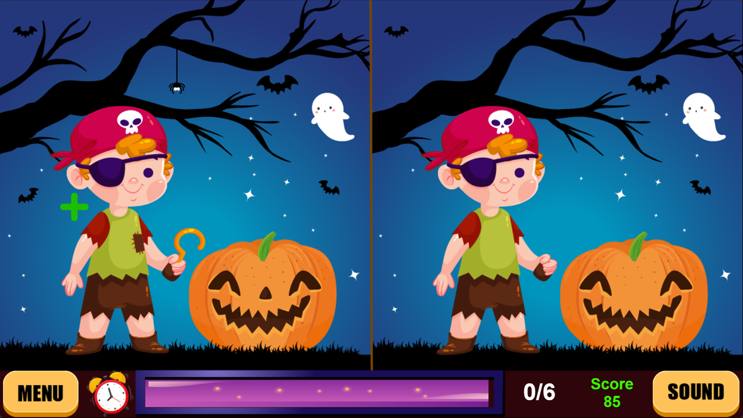 Halloween Spot the Differences Game Next Level Screenshot.