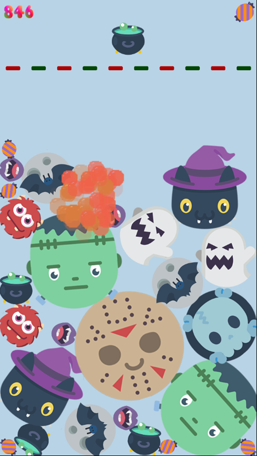 Halloween Suika Game Challenge Screenshot.
