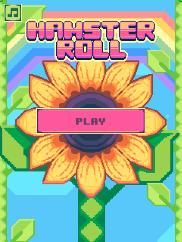 Hamster Roll Game Welcome Screen Screenshot.