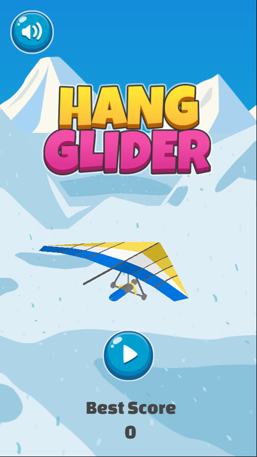 Hang Glider Game Welcome Screen Screenshot.